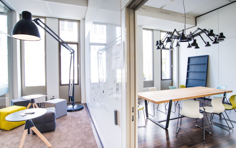 Creative room at AirPlus, equipped for brainstorming and creative meetings.