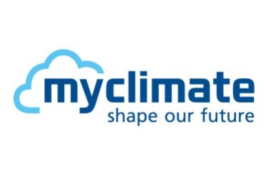 myclimate logo, a sustainability partner in the AirPlus network.