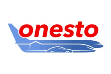 Onesto logo, partner of AirPlus for booking and financial system solutions.