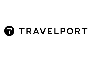 Logo of Travelport, an AirPlus partner for global travel booking solutions.